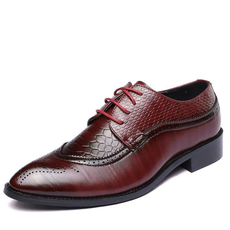 Mens Dress Shoes Fashion Pointed Toe Lace Up Men's Business Shoes