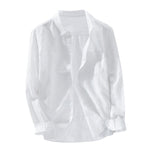 Men's Baggy Solid Cotton Linen Long Sleeve Shirt
