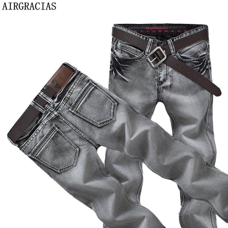 AIRGRACIAS Mens Jeans Classic Retro Nostalgia Denim Jeans