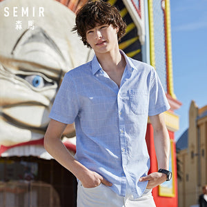 SEMIR Short Sleeve Shirt Men Teen Summer New Solid  Shirt