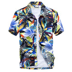 Pink Hawaiian Beach Shirt Men Summer Short Sleeve Palm Tree Print Button Down Aloha Shirts Holiday Party Fit Camisa Hawaiana 5X