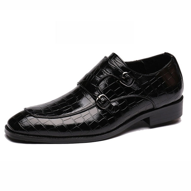 Leather shoes men Gingham