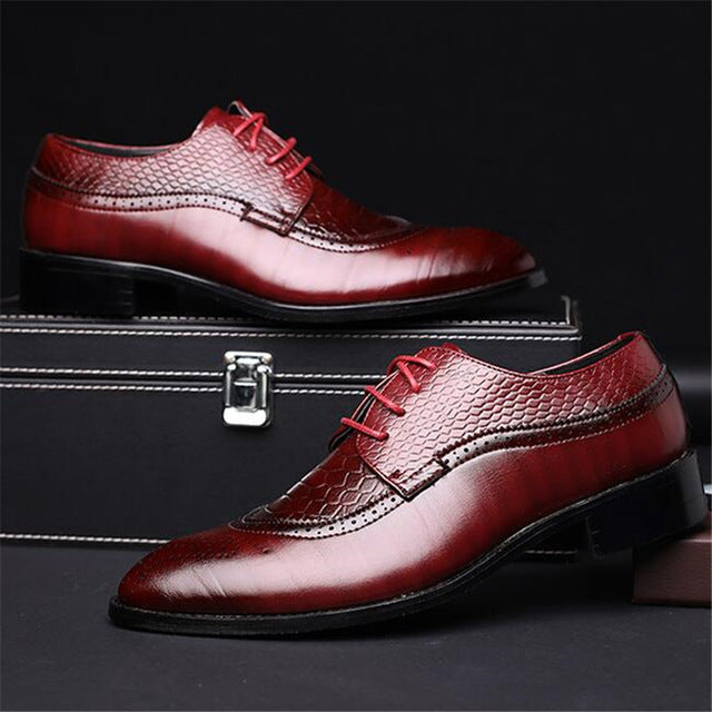 Mens Dress Shoes Fashion Pointed Toe Lace Up Men's Business Shoes