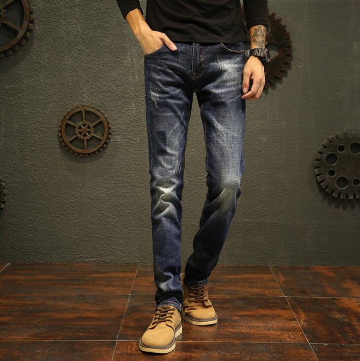 Fashion Designer Jeans Men Straight Long Pants