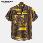 INCERUN Ethnic Style PrintHawaiian Shirts