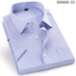 Men's Casual Dress Short Sleeved Shirt Twill White Blue Pink Black Male Slim Fit Shirt For Men Social Shirts 4XL 5XL 6XL 7XL 8XL