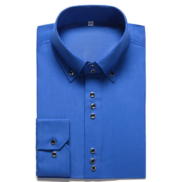 Long Sleeve Slim Fit Men's Casual Button-Down Shirt