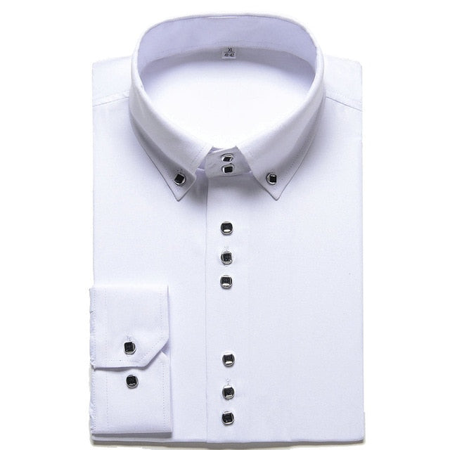 Long Sleeve Slim Fit Men's Casual Button-Down Shirt