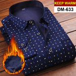 Mens Long Sleeve Plaid Warm Thick Fleece Lined Shirt