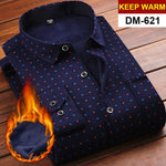 Mens Long Sleeve Plaid Warm Thick Fleece Lined Shirt