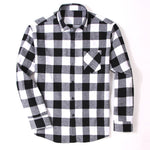 100% Cotton Flannel Men's Plaid Shirt Slim Fit Spring Autumn Male Brand Casual Long Sleeved Shirts Soft Comfortable 4XL