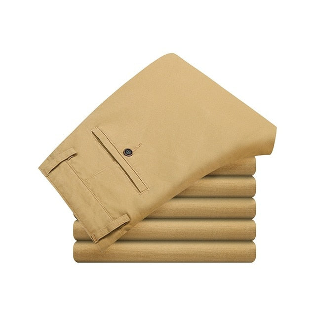 Mens Pants Cotton Casual  Stretch male trousers