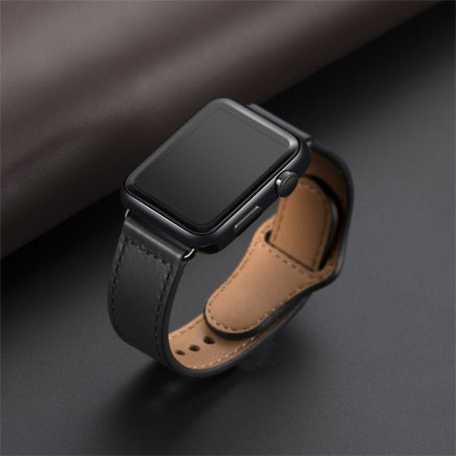 Genuine leather loop strap for apple watch