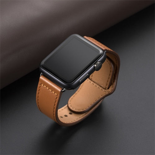 Genuine leather loop strap for apple watch