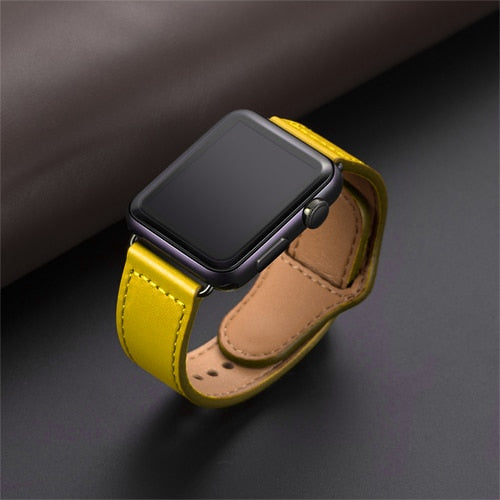 Genuine leather loop strap for apple watch