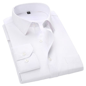 Large Size Men's Business Casual Long Sleeved Shirt