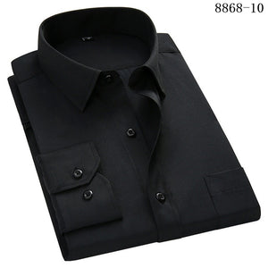 Large Size Men's Business Casual Long Sleeved Shirt