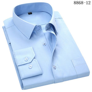 Large Size Men's Business Casual Long Sleeved Shirt