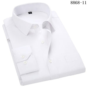 Large Size Men's Business Casual Long Sleeved Shirt