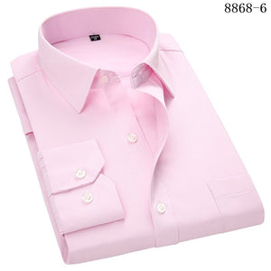 Large Size Men's Business Casual Long Sleeved Shirt