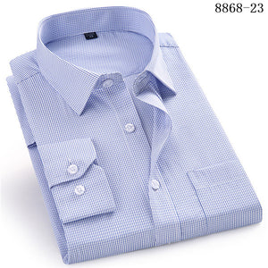 Large Size Men's Business Casual Long Sleeved Shirt