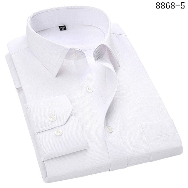 Large Size Men's Business Casual Long Sleeved Shirt