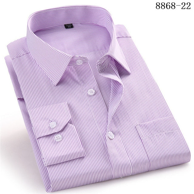 Large Size Men's Business Casual Long Sleeved Shirt