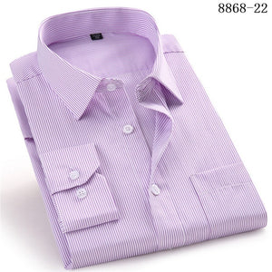 Large Size Men's Business Casual Long Sleeved Shirt