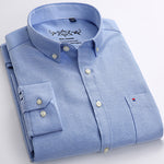 Men's Long Sleeve Solid Oxford Casual Shirt