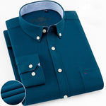 Men's Long Sleeve Solid Oxford Casual Shirt