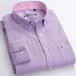 Men's Long Sleeve Solid Oxford Casual Shirt